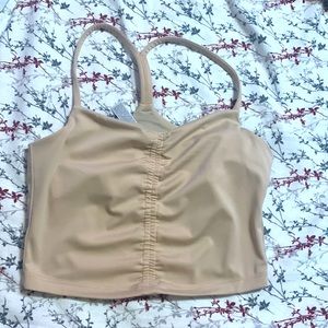 Cute tan sports work out top
